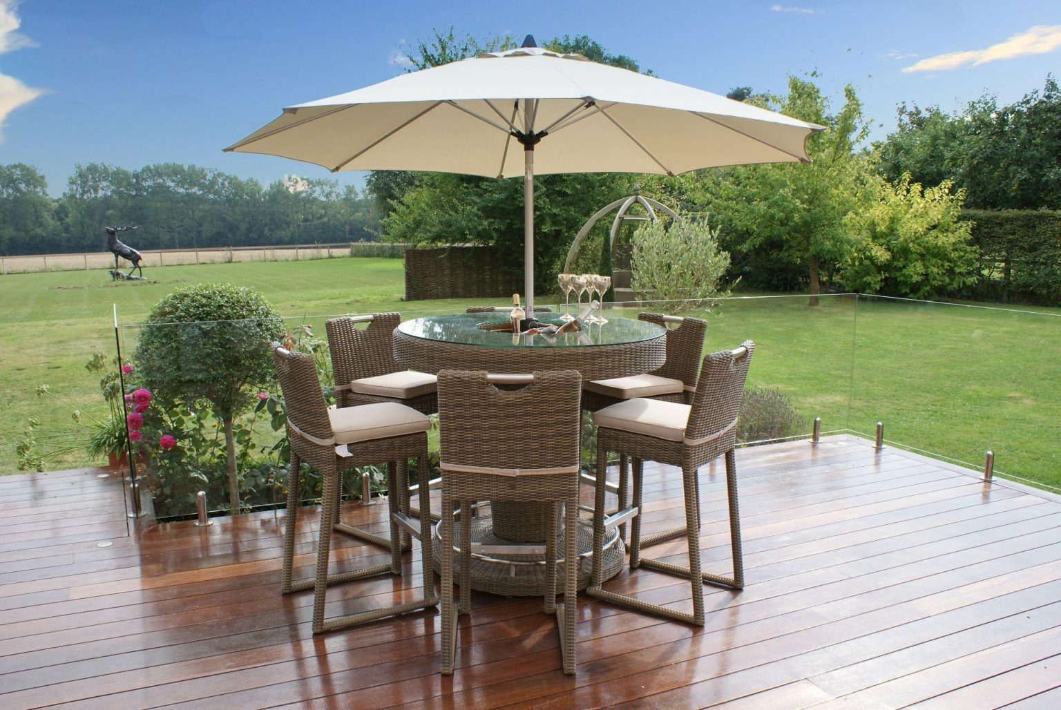 Costway Pc Patio Rattan Furniture Set Sectional Cushioned Seat Garden