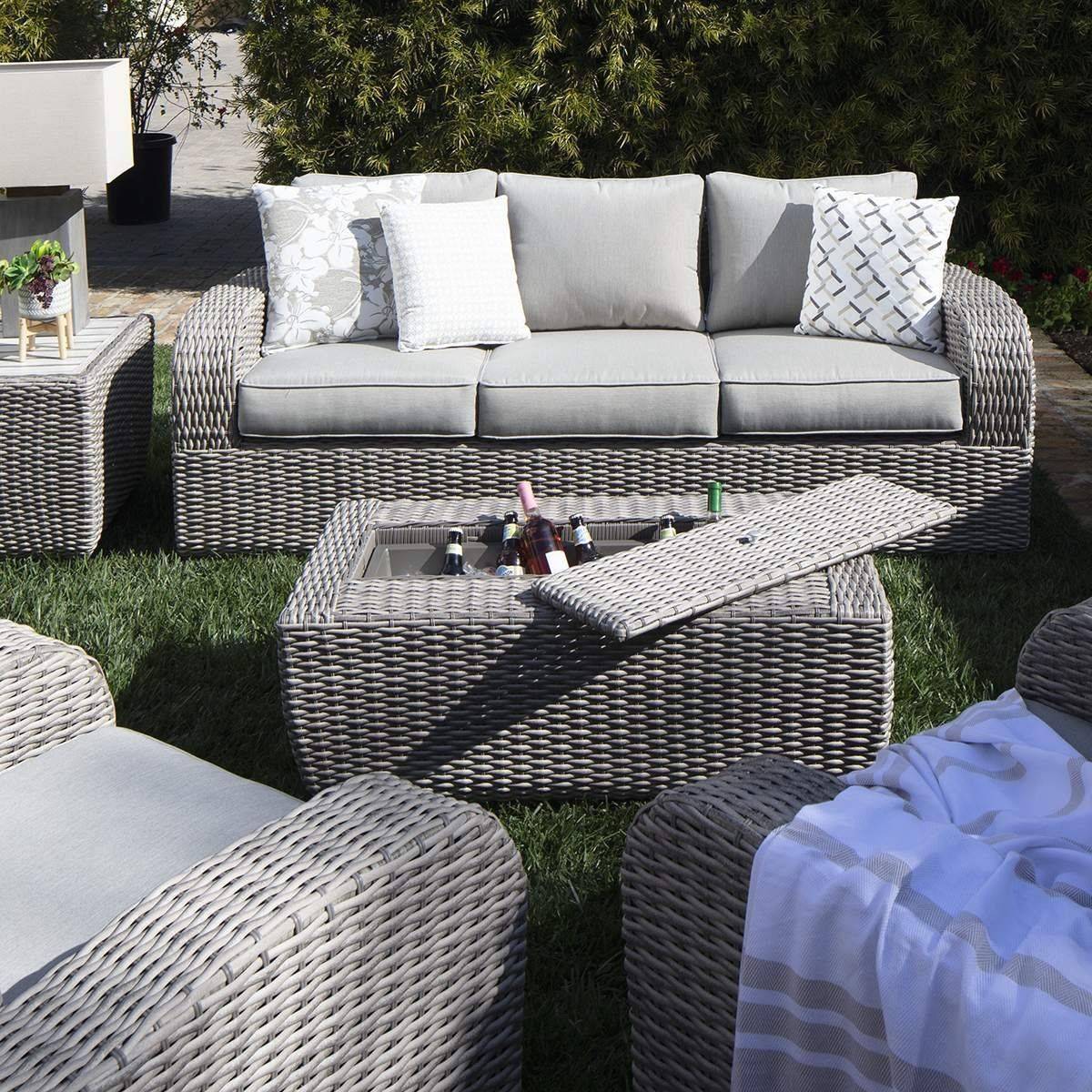 Alexandria Rattan Seater Corner Garden Sofa Set