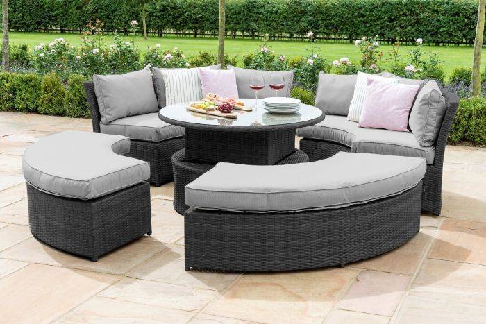 Vancouver Seater Rattan Garden Furniture Set In Grey Furniture Maxi
