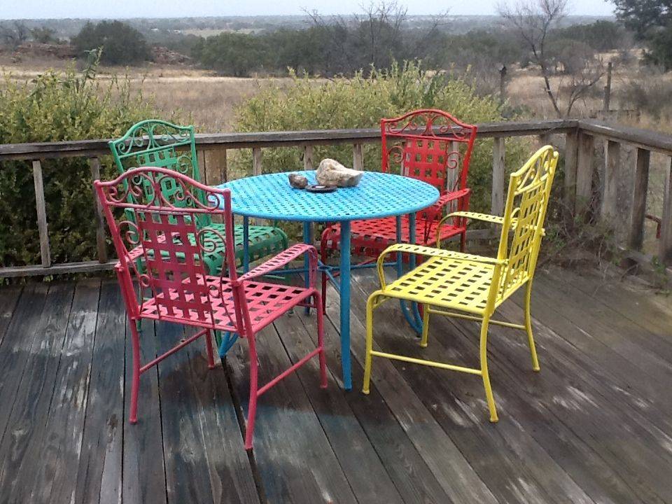 Piece Wrought Iron Patio Furniture Dining Set Seats
