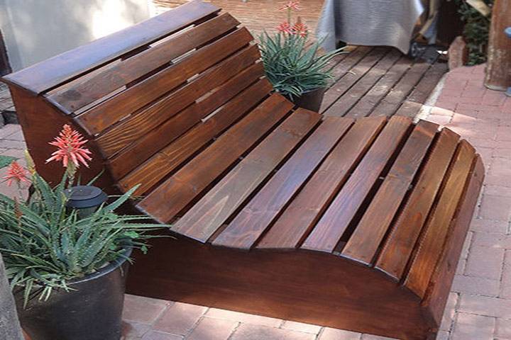 Sol Outdoor Macie Wooden Love Seat