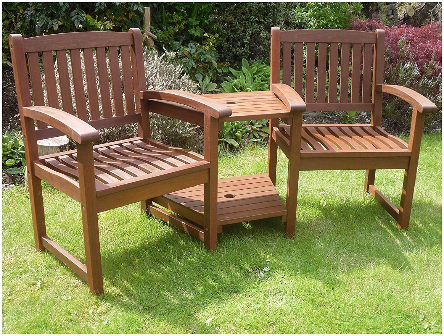 Sol Outdoor Petersen Deluxe Wooden Love Seat