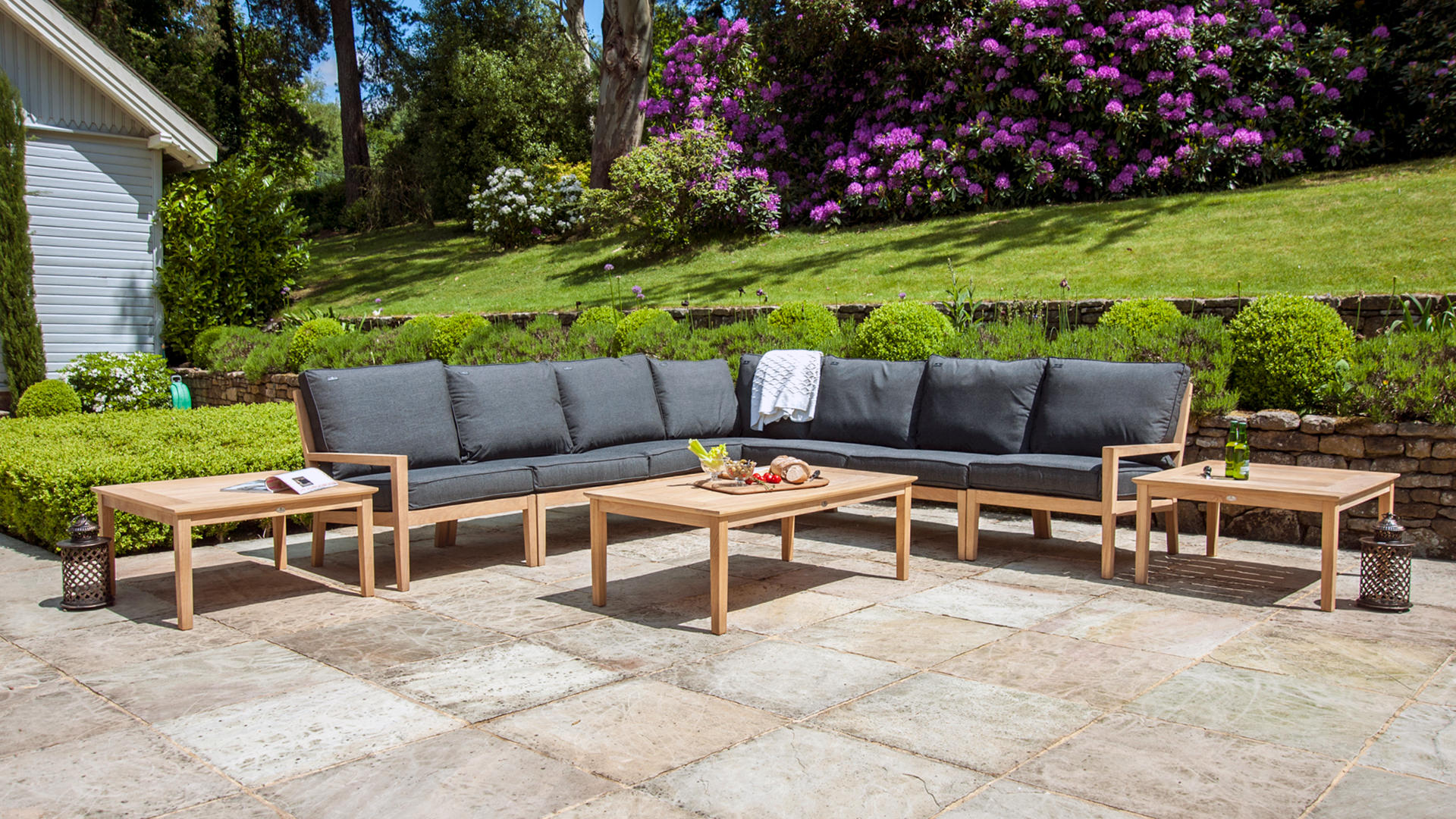 Tyrie Glenham Teak Curved Garden Bench Seat
