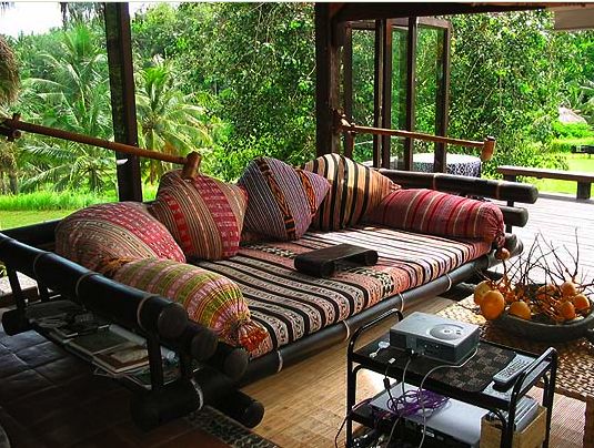 Maggie Living Room Decor Rustic Tropical Living