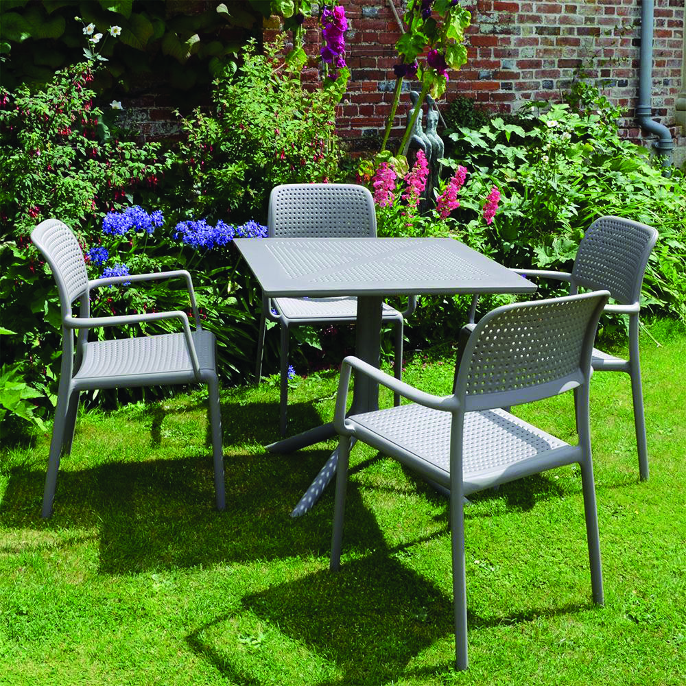 White Plastic Patio Set Outdoor Decorations