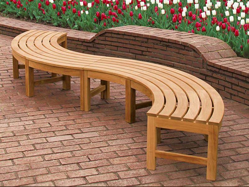Curved Wooden Garden Benches
