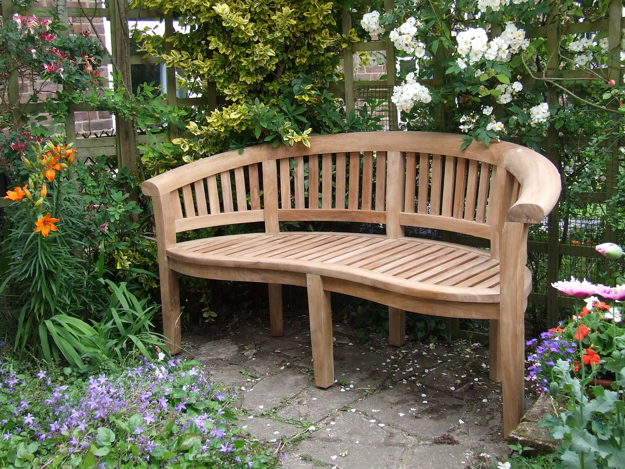 Curved Wooden Garden Benches