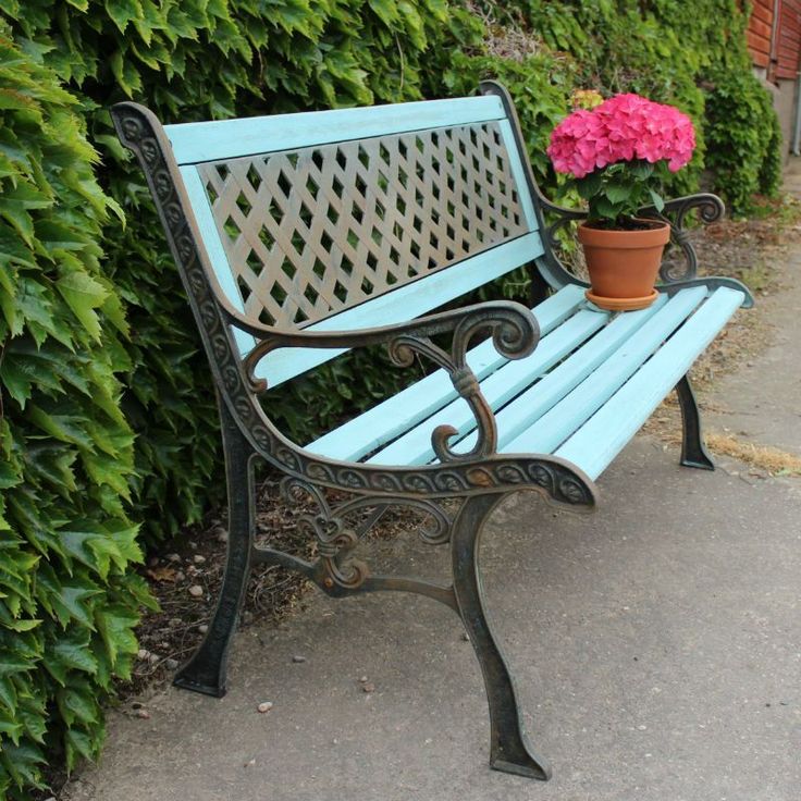 Traditional White Metal Outdoor Patio Bench Design