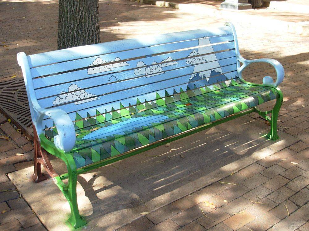 Ft Painted Bench Outdoor Benches
