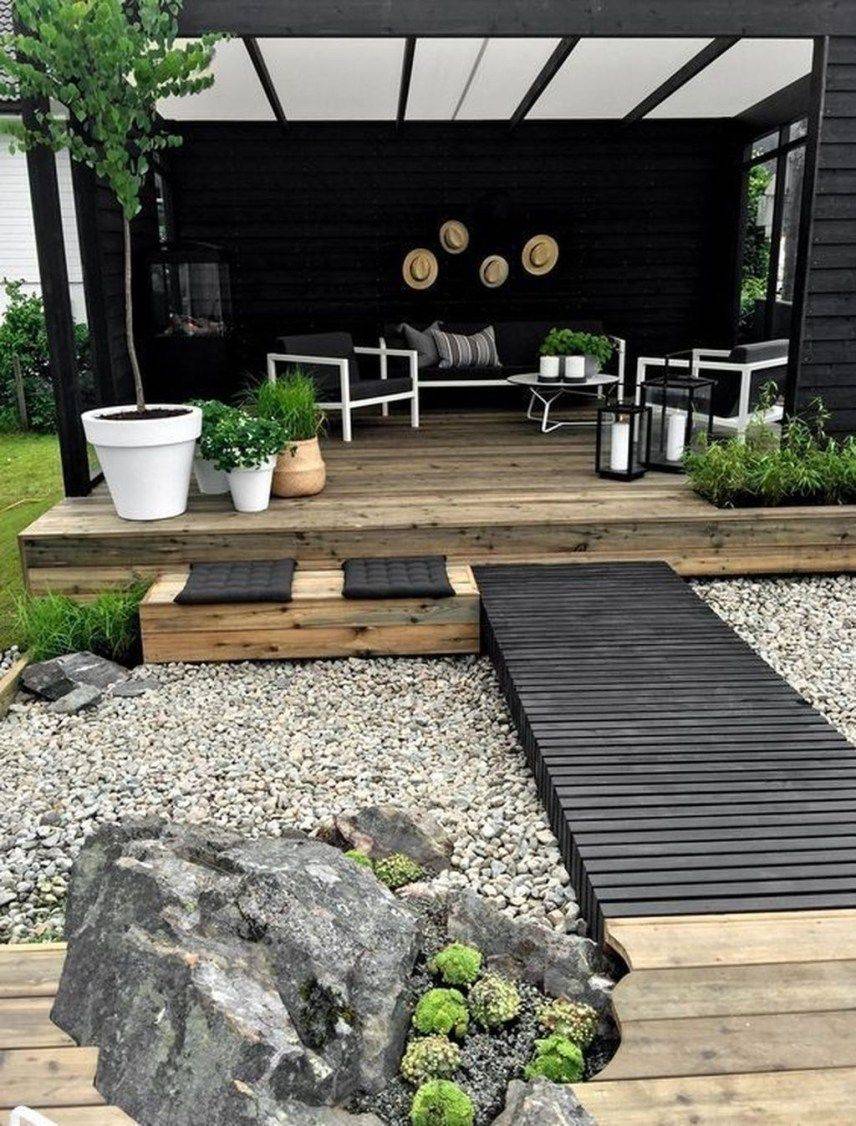 Wonderful Brown Wood Modern Design Garden Japanese Wooden Deck