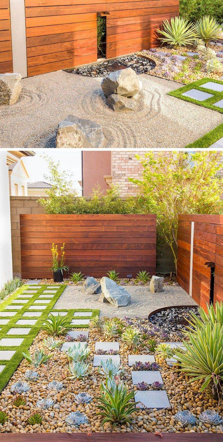 Simple Modern Rock Garden Design Ideas Front Yard