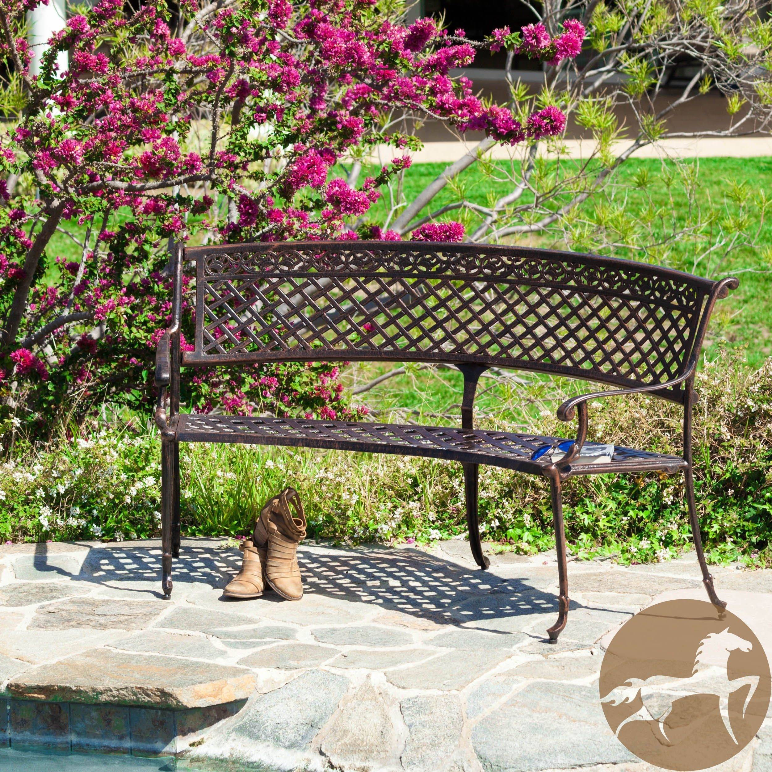 Stunning Stone Cast Curved Garden Bench Loveseat