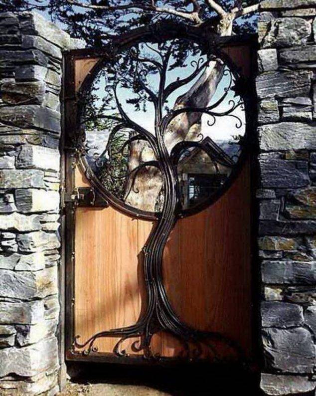 Gorgeous Iron And Wooden Garden Gate Decoration Ideas Home