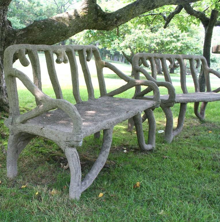 Creative Faux Bois Garden Bench Designs