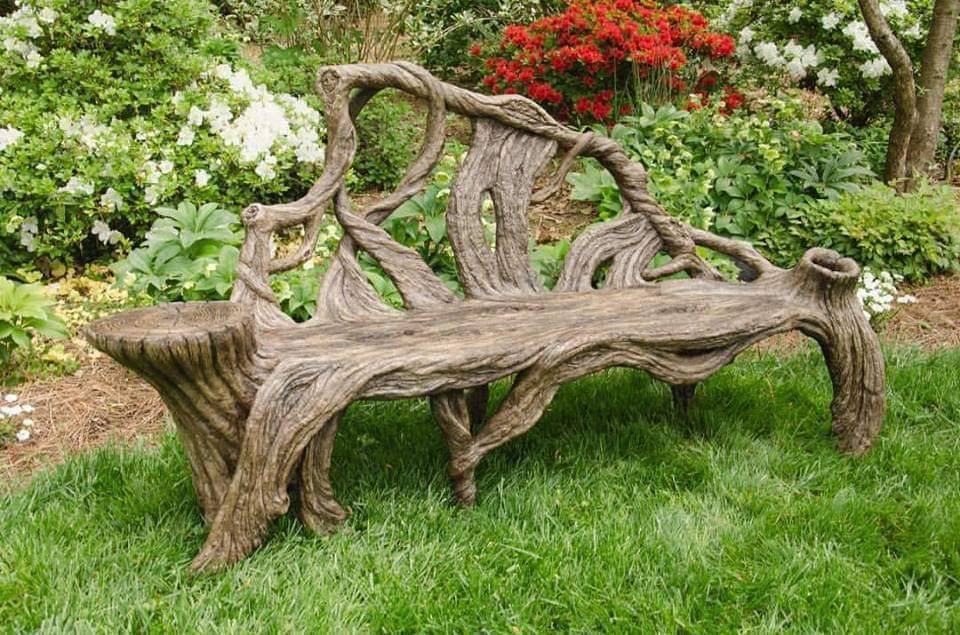Miniature Garden Faux Bois Twig Bench