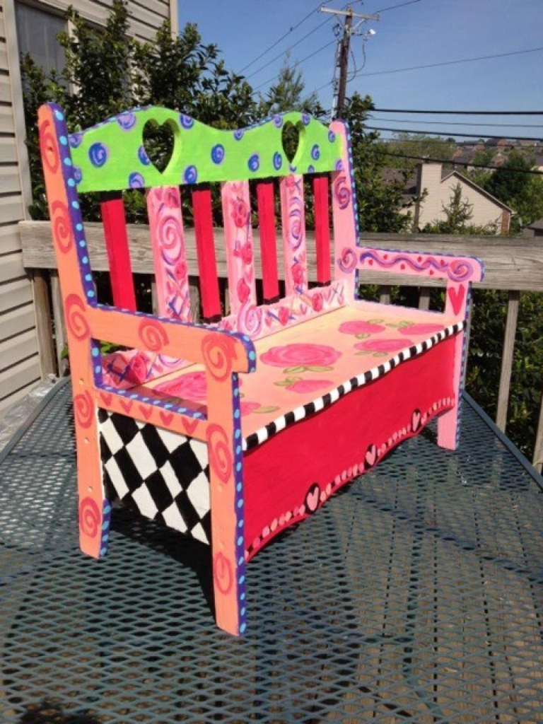 Park Circle Butterfly Garden Whimsical Painted Furniture Painted