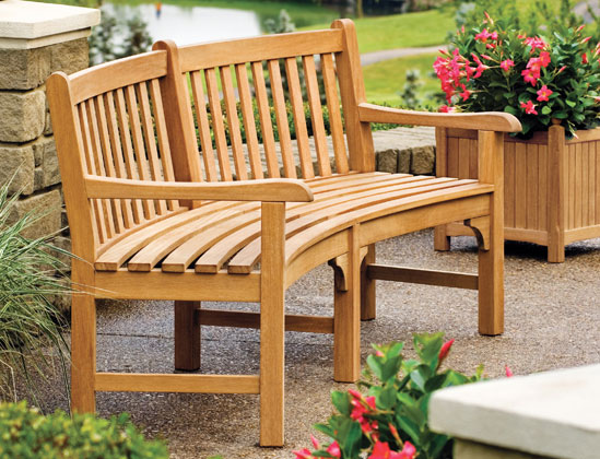 Curved Wooden Garden Benches