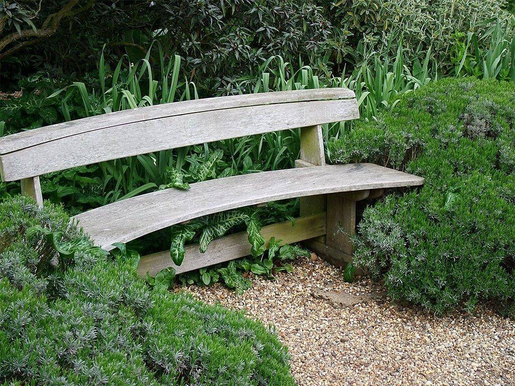 Rustic Wooden Garden Bench Stock Image
