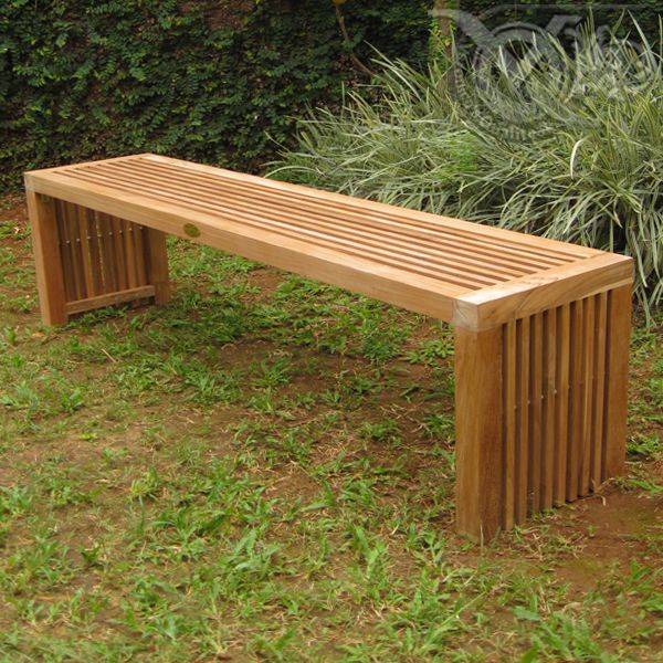 Malibu Brown Traditional Backless Wood Garden Bench Pier