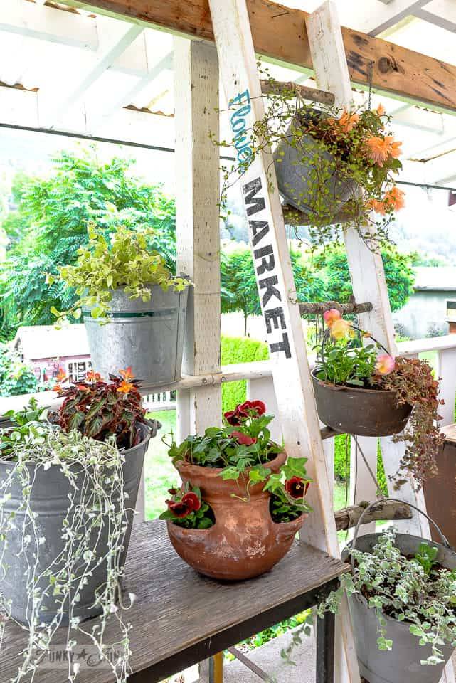 Colorful Colander Springtime Hanging Planters Diy Outdoor Hanging