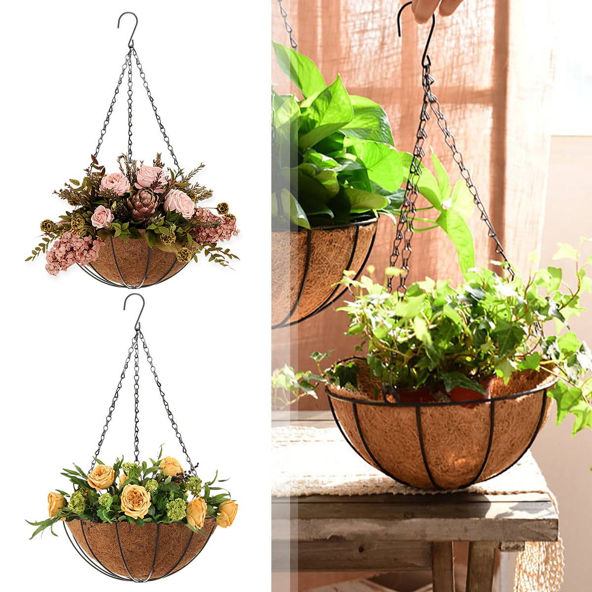 Spring Park Wall Hanging Flower Pots Garden Fence Balcony Basket Plant