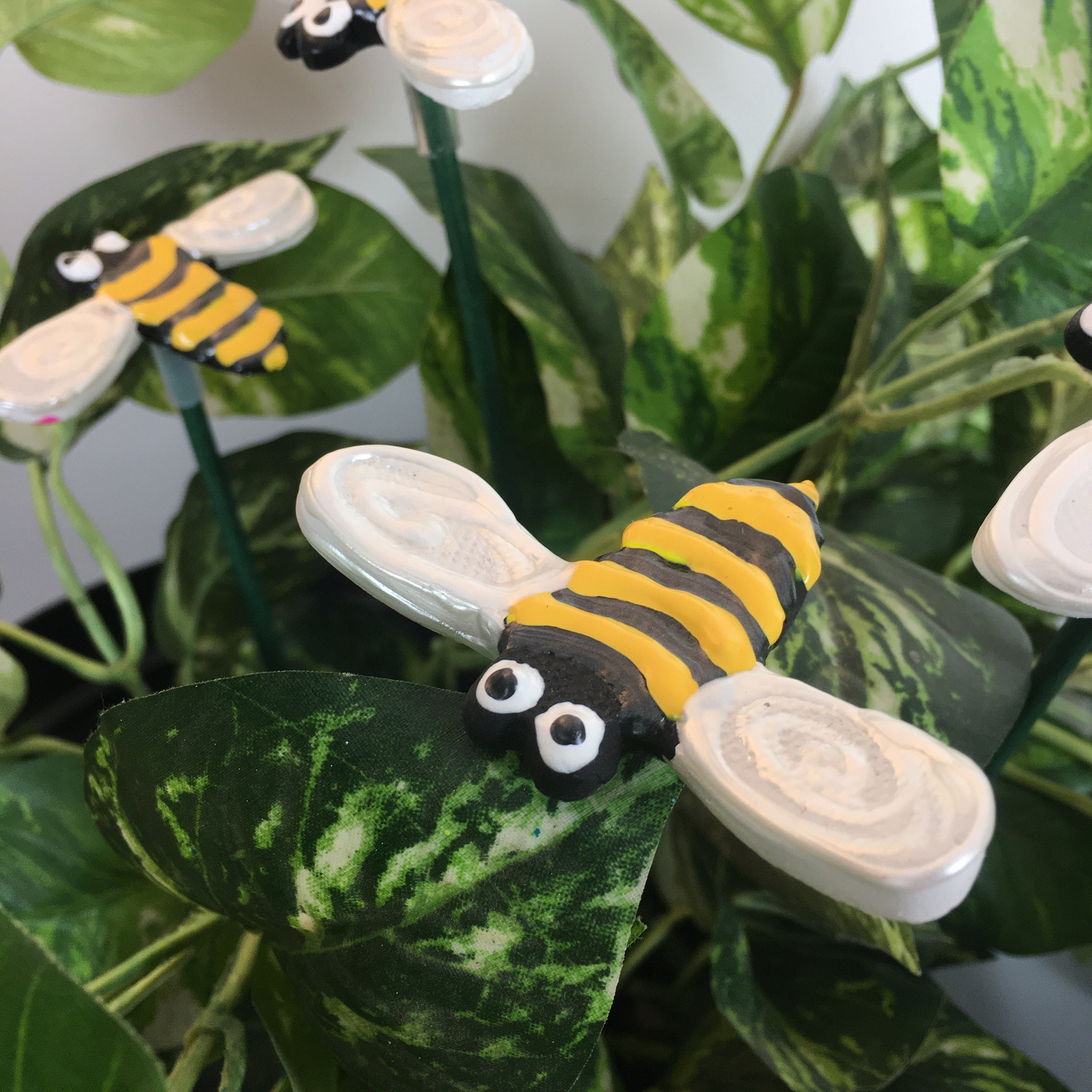 Ceramic Bumble Bee Garden Stakes
