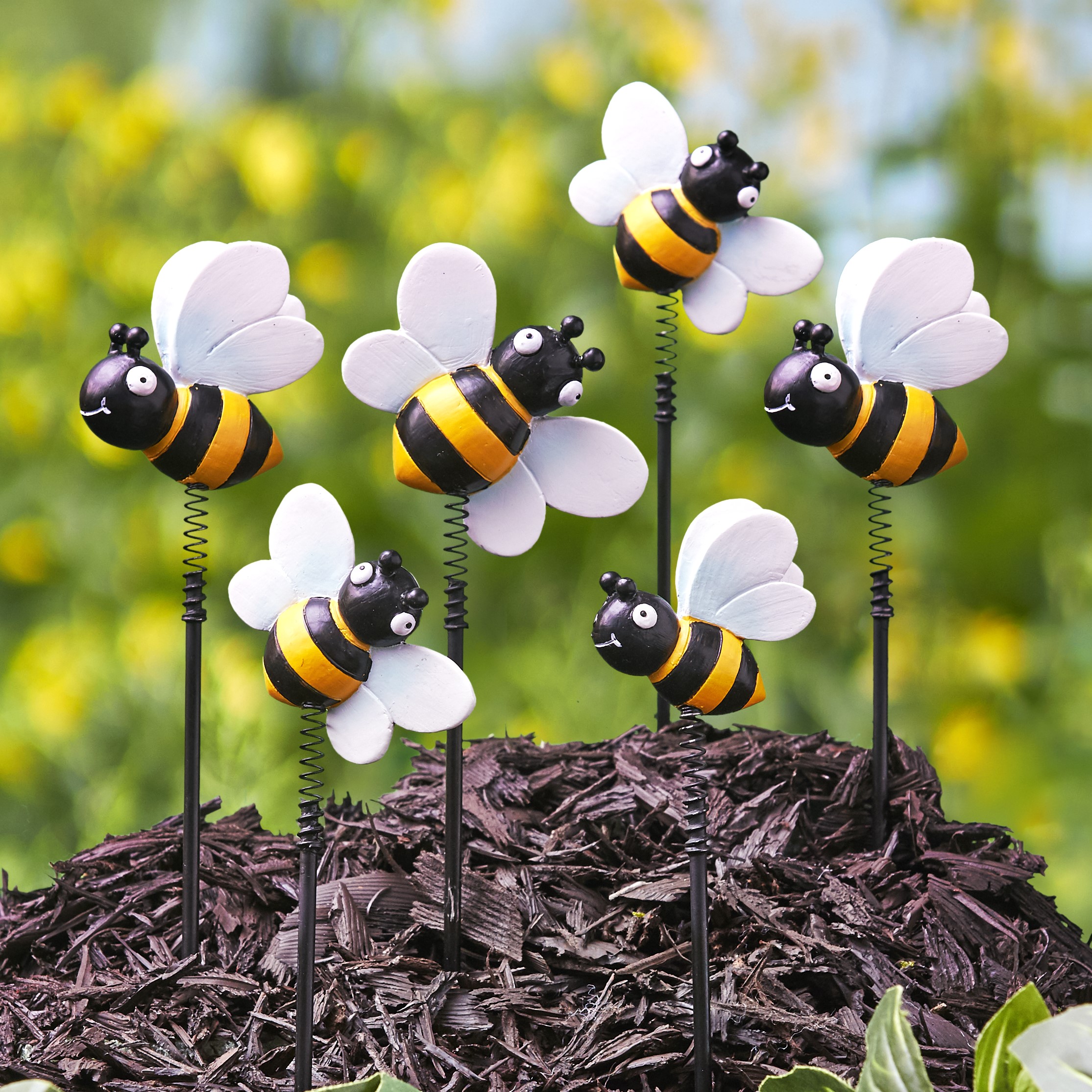 Ceramic Bumble Bee Garden Stakes