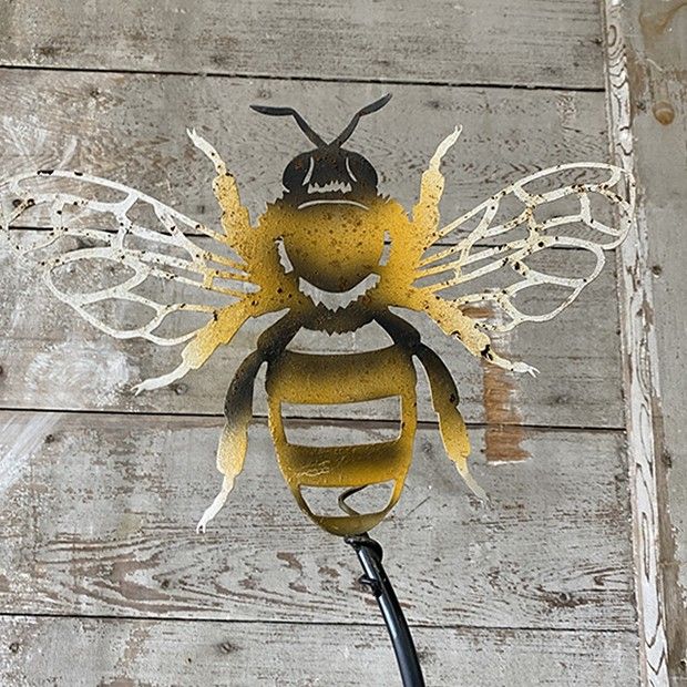 Ceramic Bumble Bee Garden Stakes