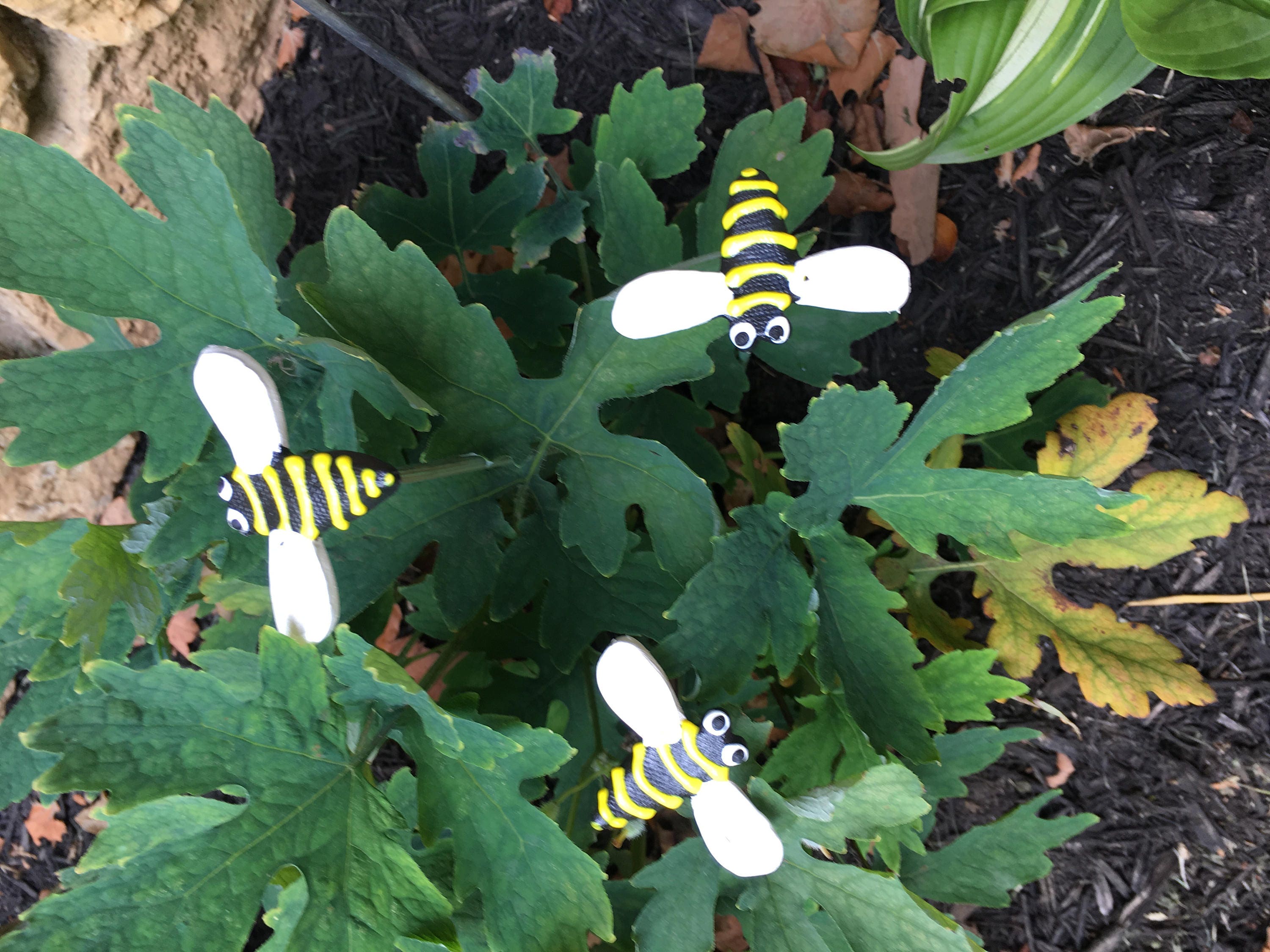 Ceramic Bumble Bee Garden Stakes