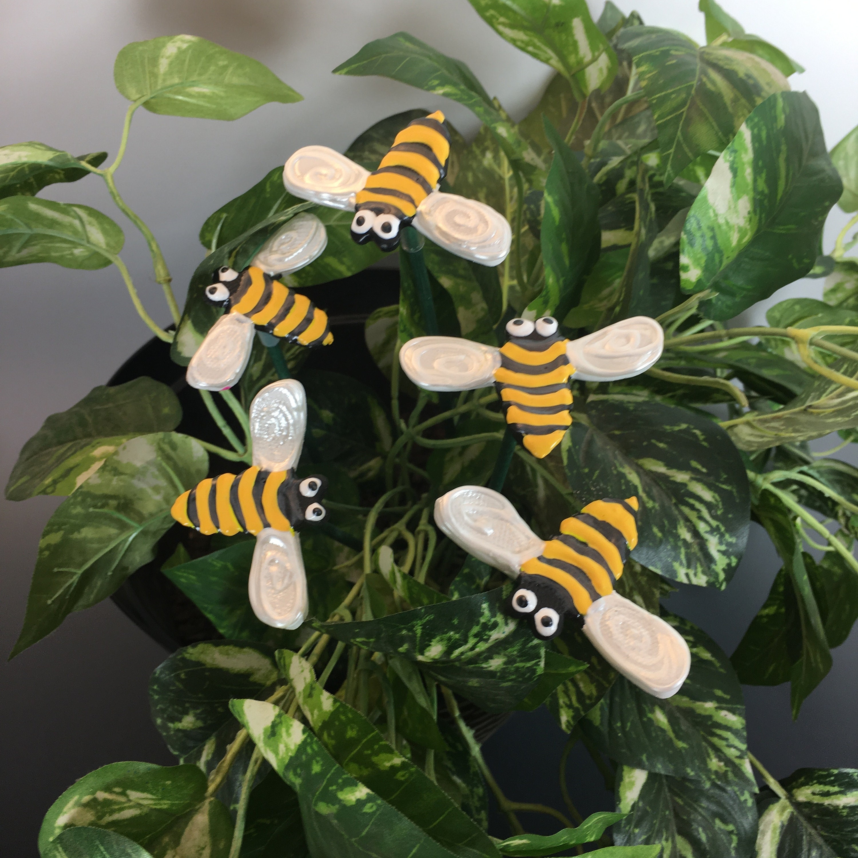 Ceramic Bumble Bee Garden Stakes