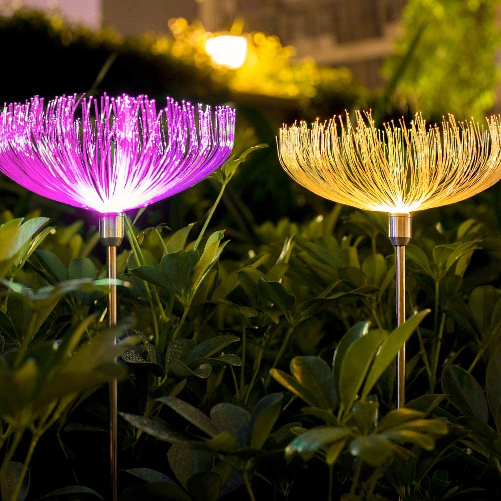 Garden Tulip Flower Shape Led Solar Powered Lights Outdoor Yard