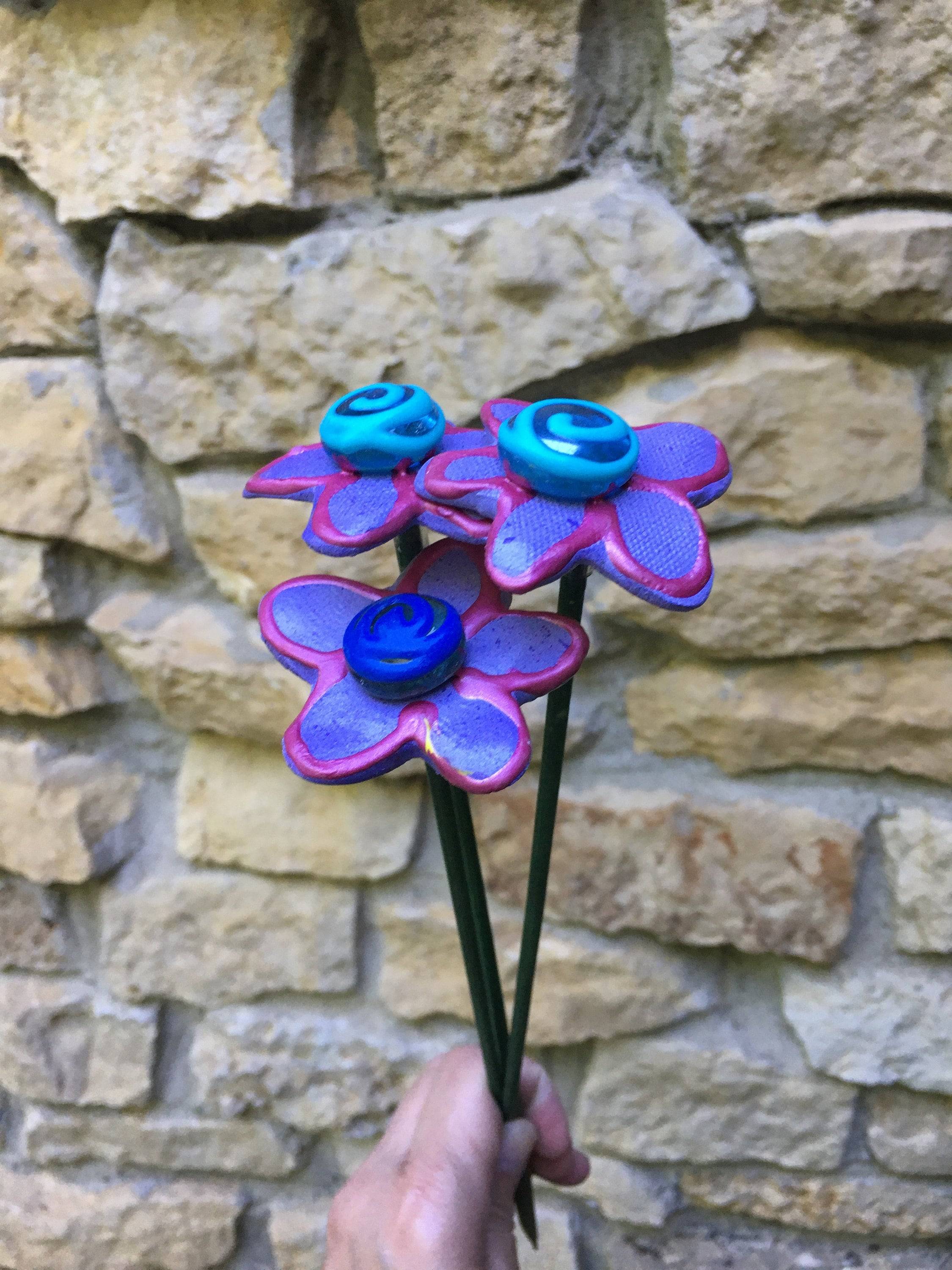 Ceramic Flower Garden Stakes