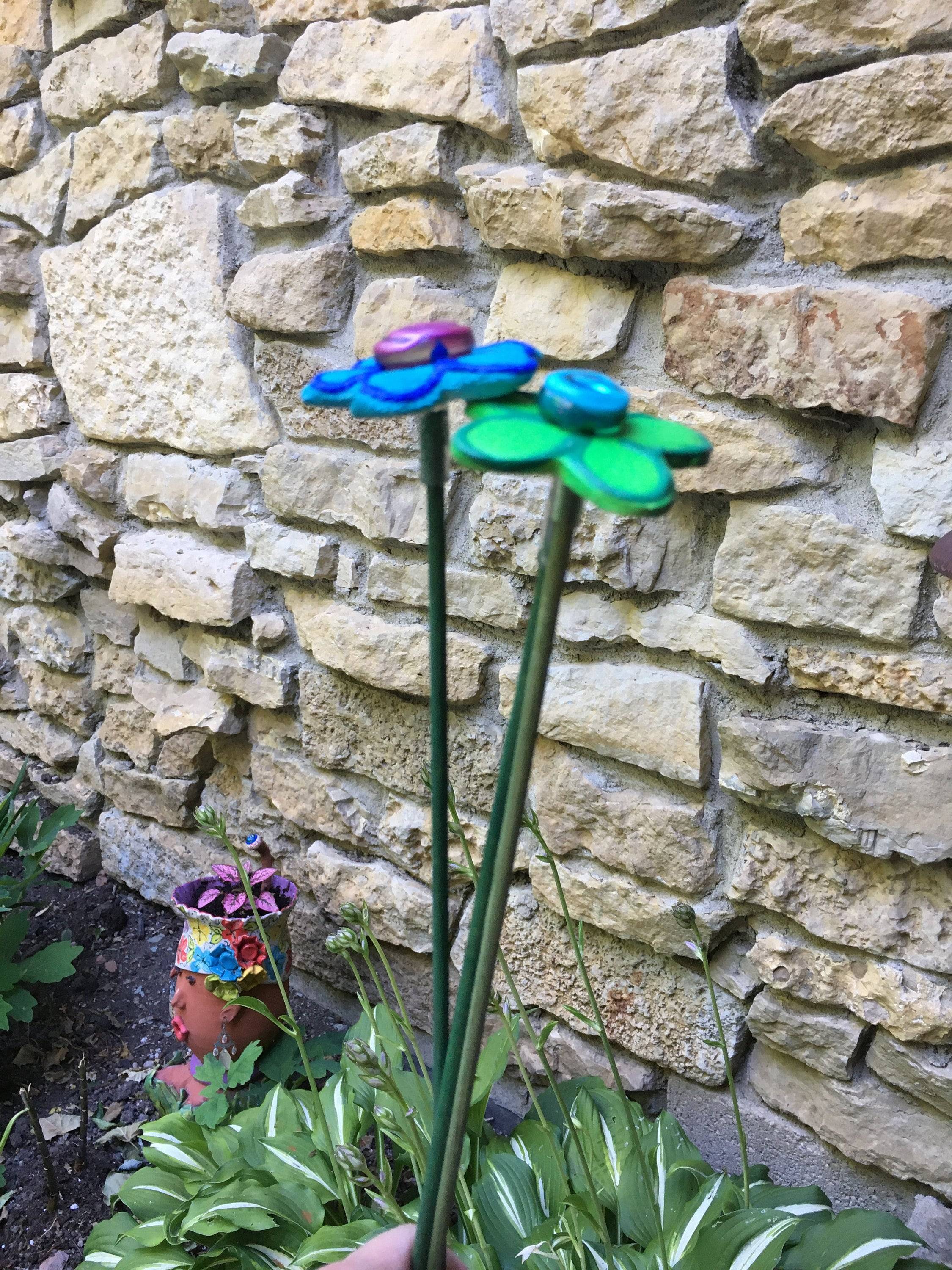 Ceramic Flower Garden Stakes