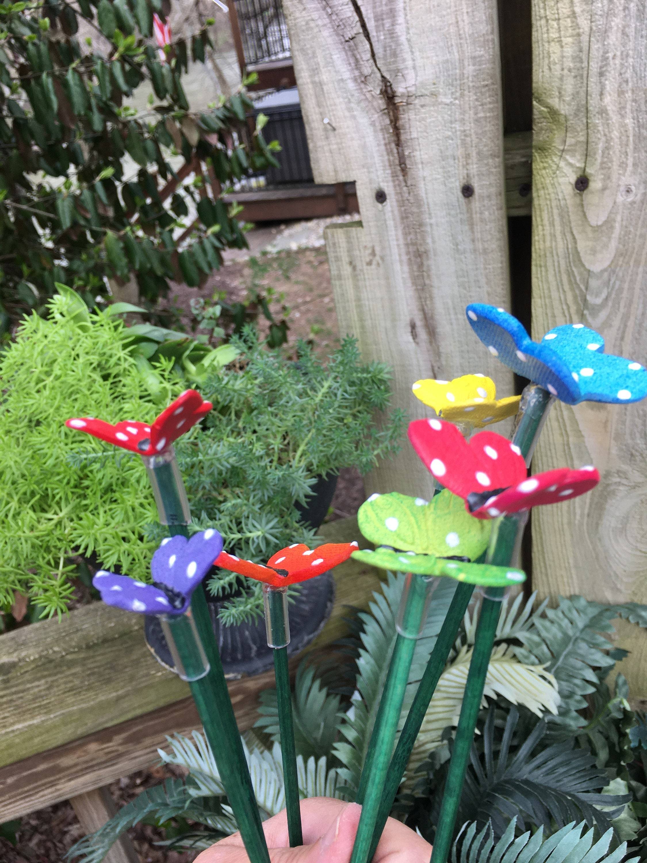 Ceramic Butterfly Garden Stakes