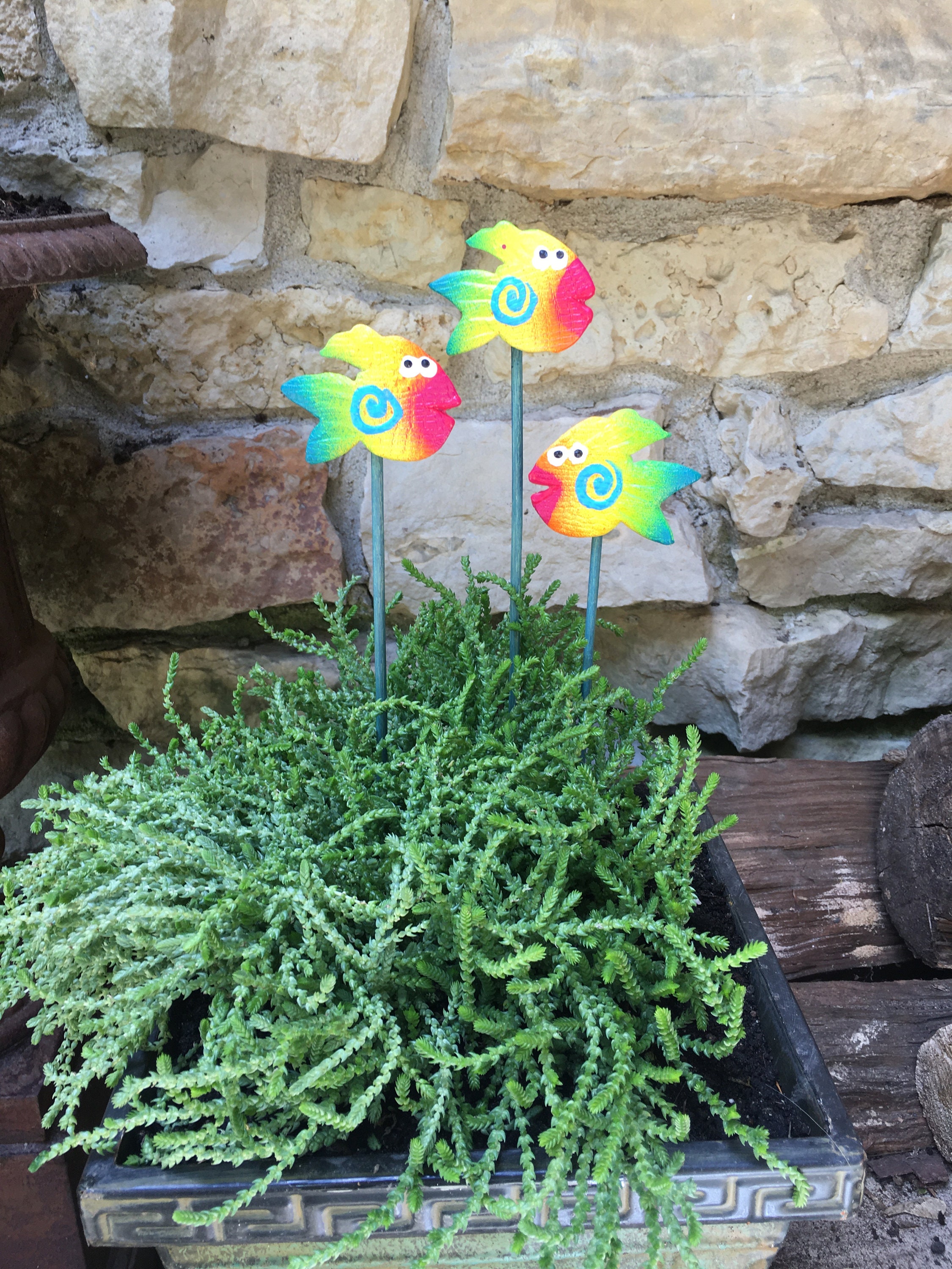 Metal Flower Garden Stake