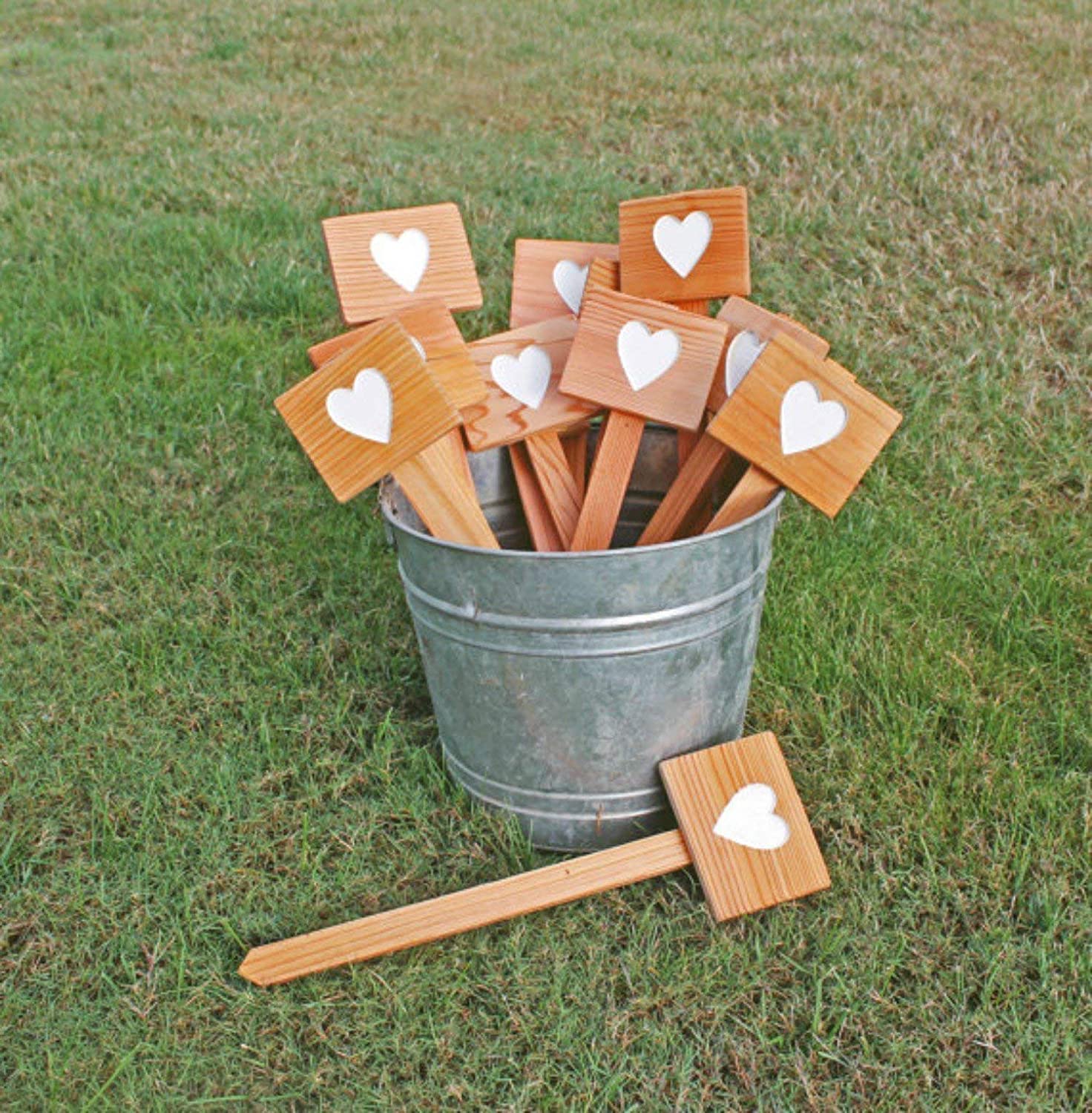 H Handcrafted Wooden Bunny Garden Stake Handcraft