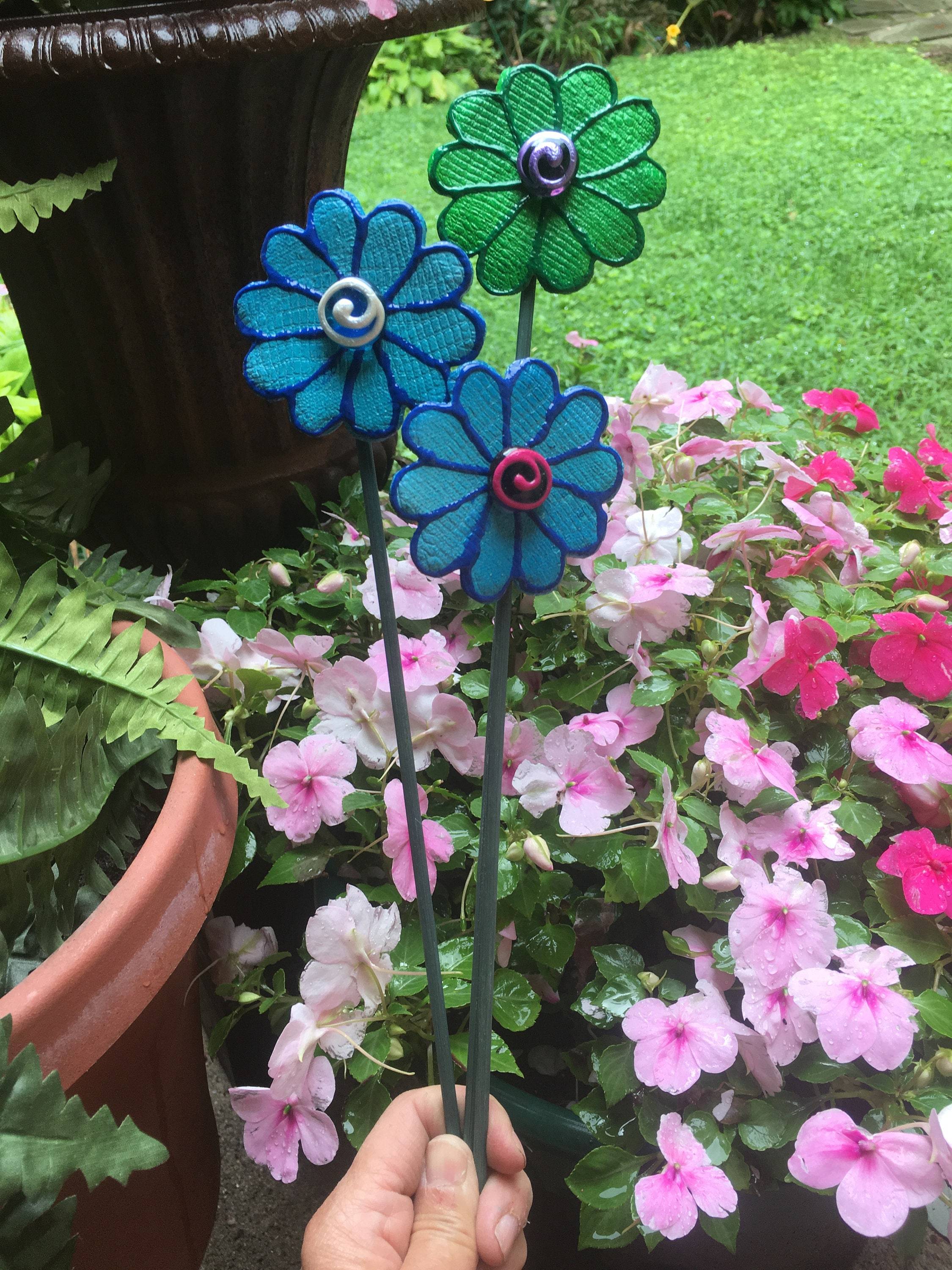 Ceramic Flower Garden Stakes