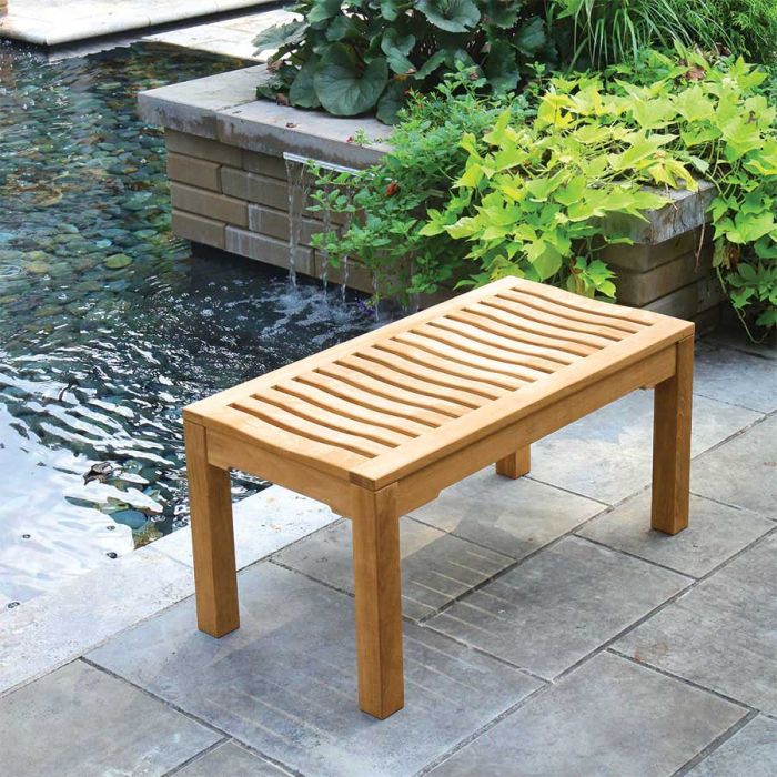 White Outdoor Dining Bench