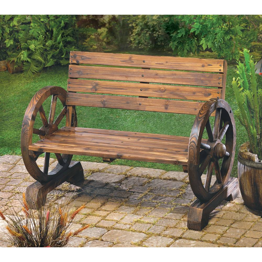Wagon Wheel Bench Wagon Wheel Bench