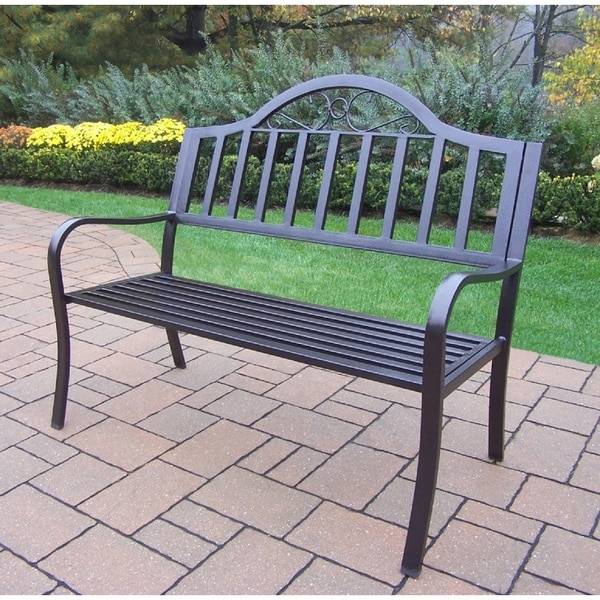 Black Wrought Iron Garden Bench