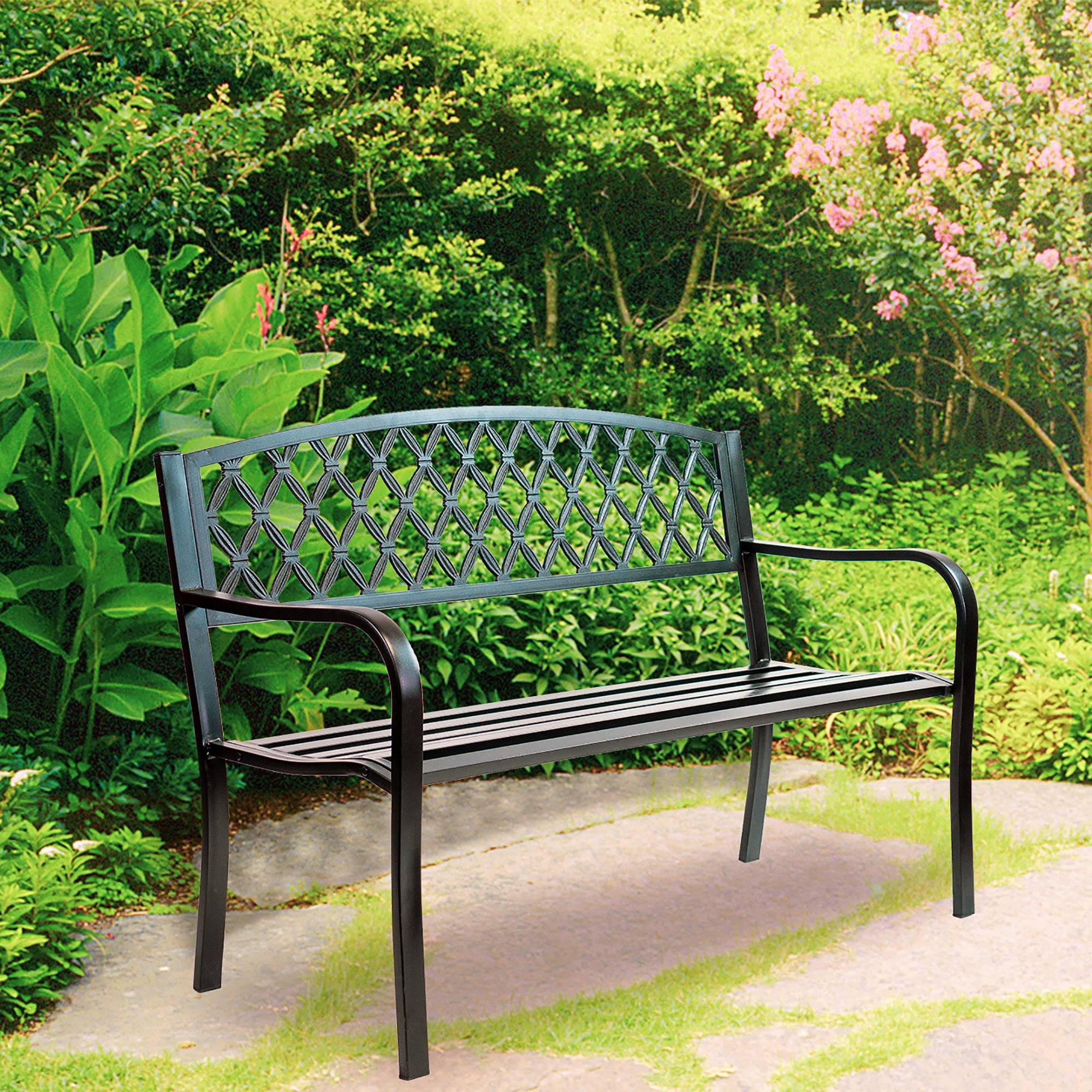 Antique Designed Rose Style Outdoor Patio Park Garden Bench