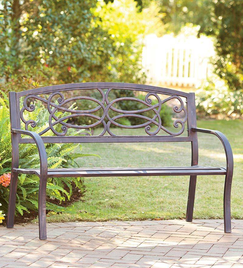 Blooming Garden Metal Bench