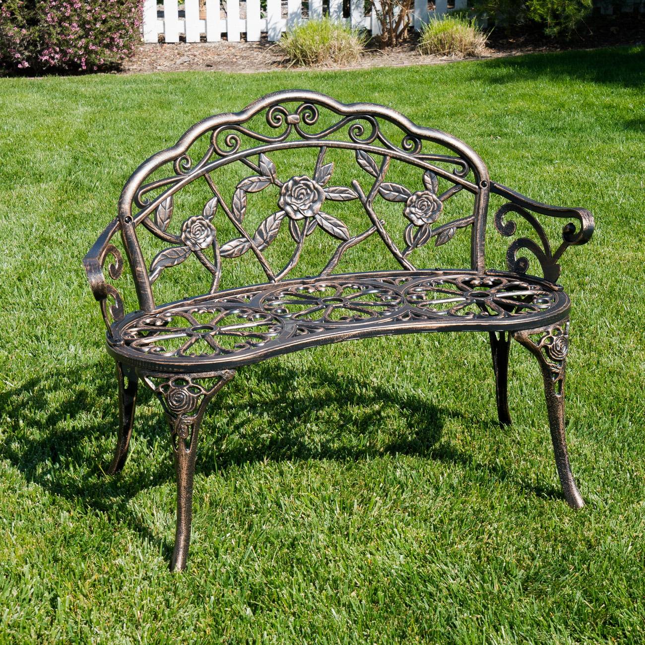 Mainstays Classic Metal Outdoor Garden Slat Bench