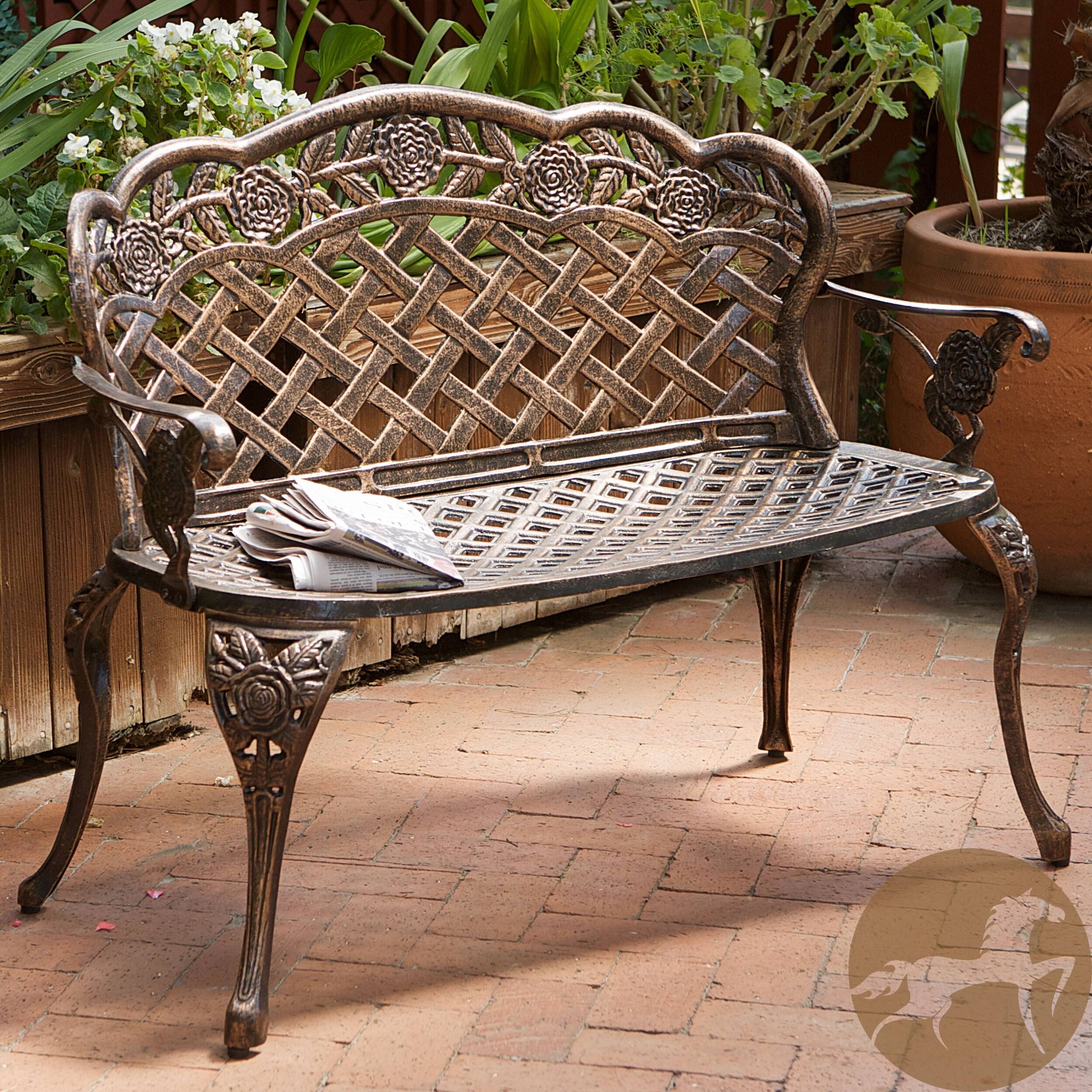 Vintage Cast Iron Angel Garden Bench