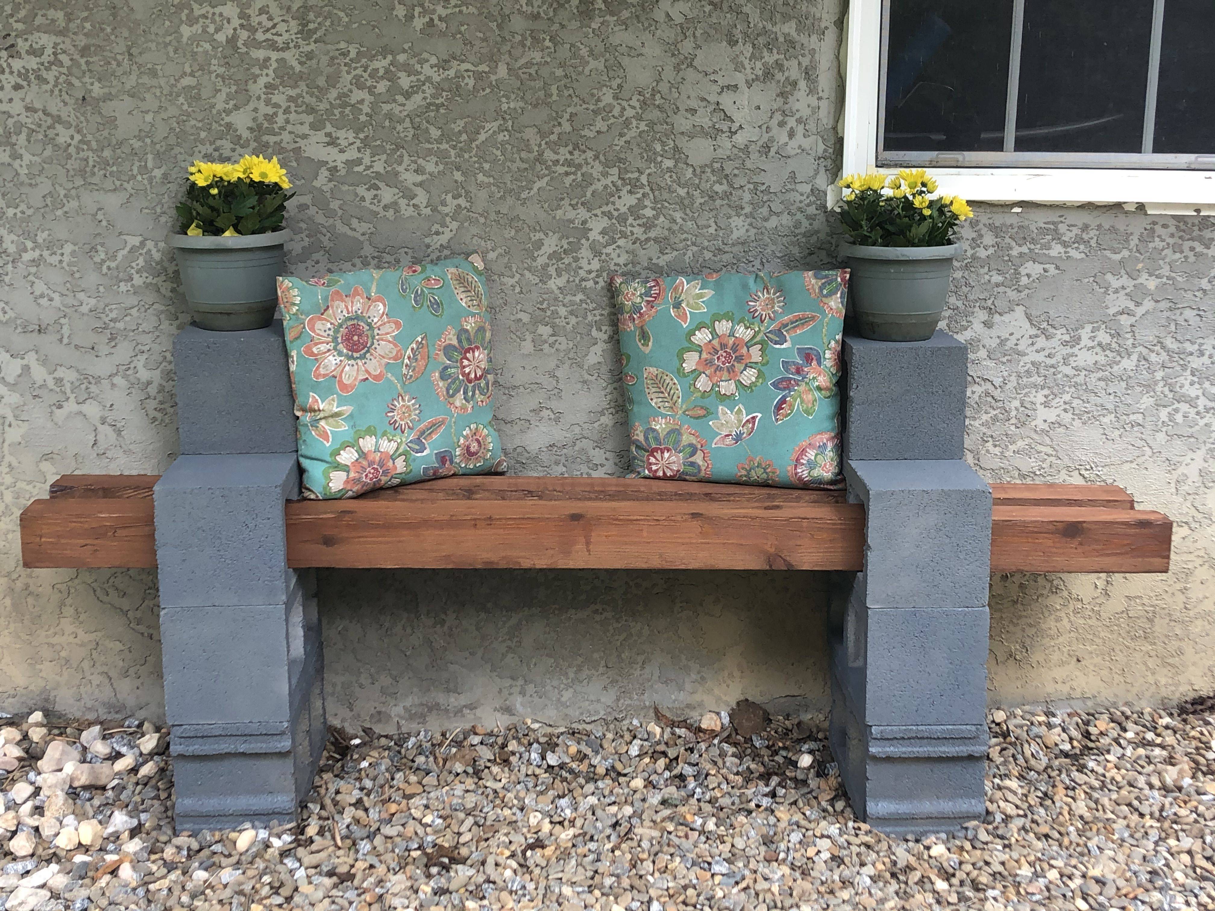 A Concrete Garden Bench