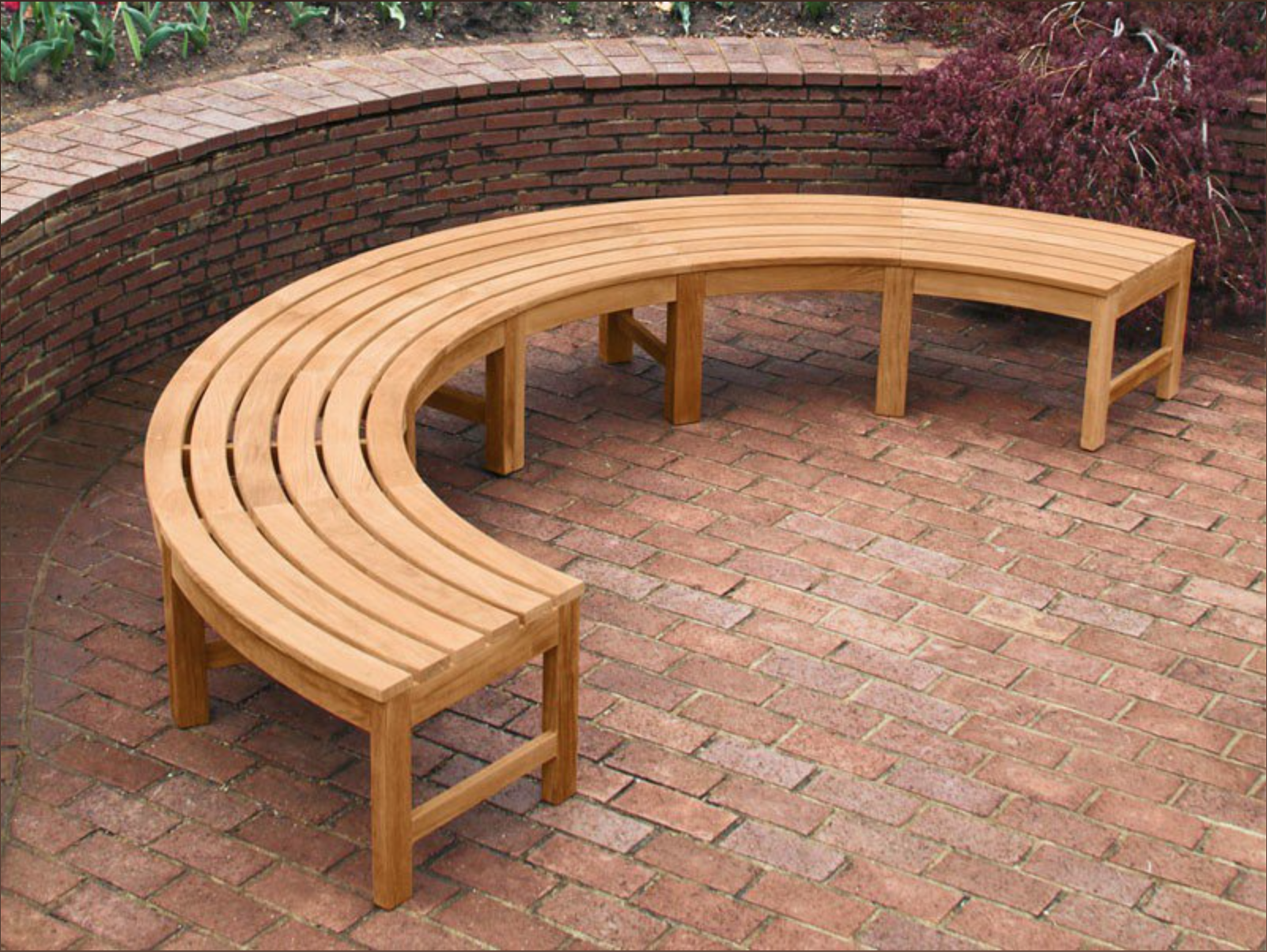 Teak Curved Garden Bench