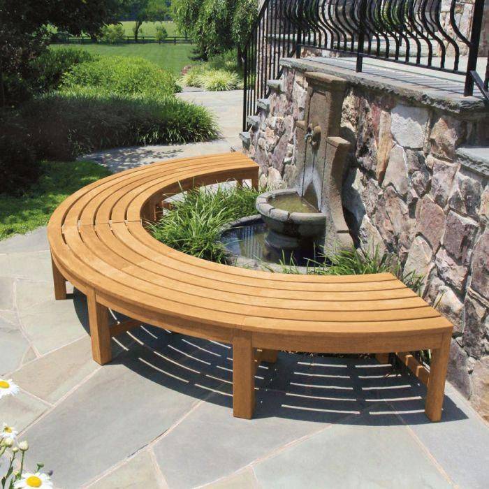 Curved Wooden Garden Benches