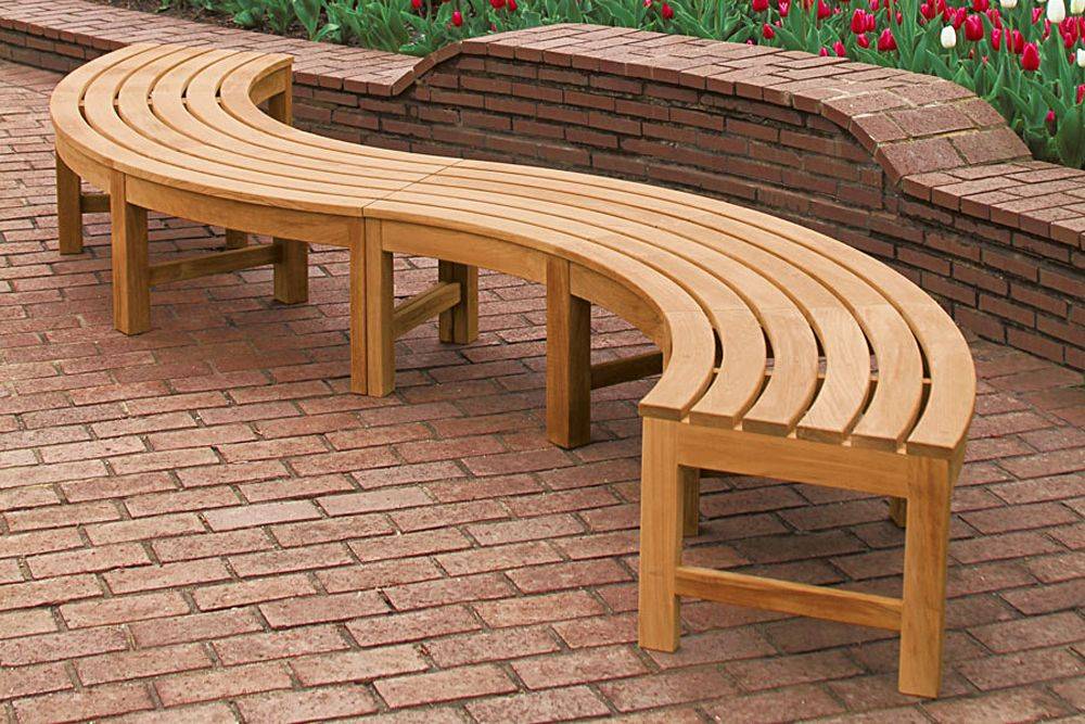 Kingfisher Ornately Curved Teak Bench Outdoor Garden Furniture Teak