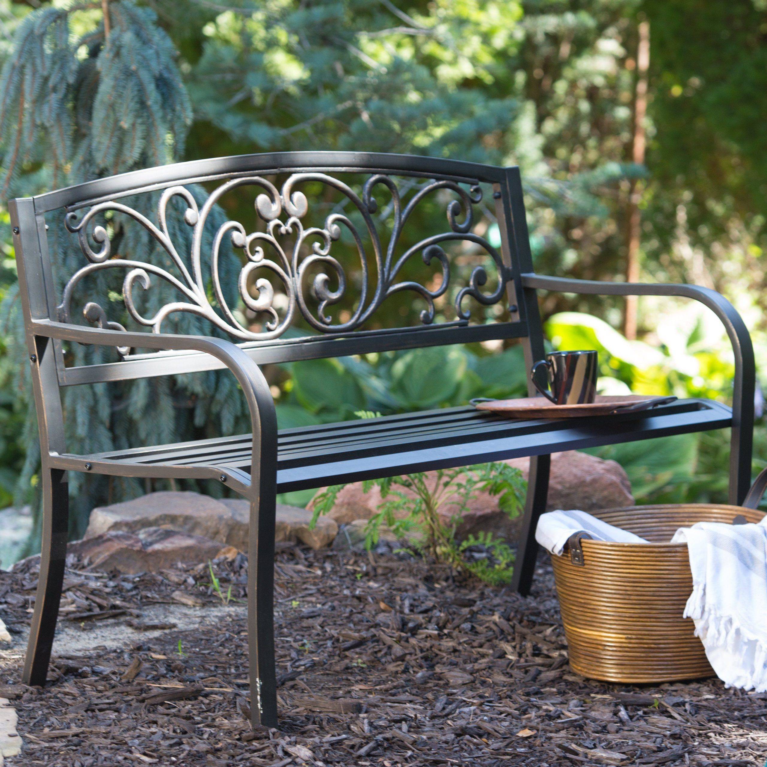 Ft Curved Back Metal Garden Bench