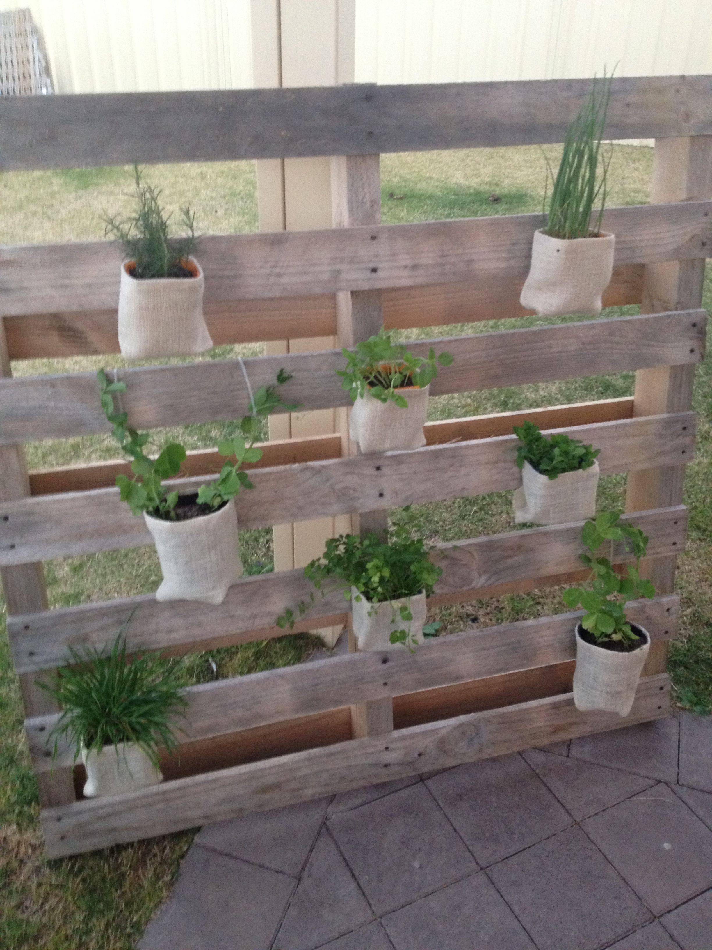Tall Vertical Wooden Pallet Gardening